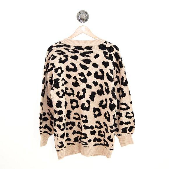 Oversized Leopard Print Cardigan #123-514 - Picture 3 of 3